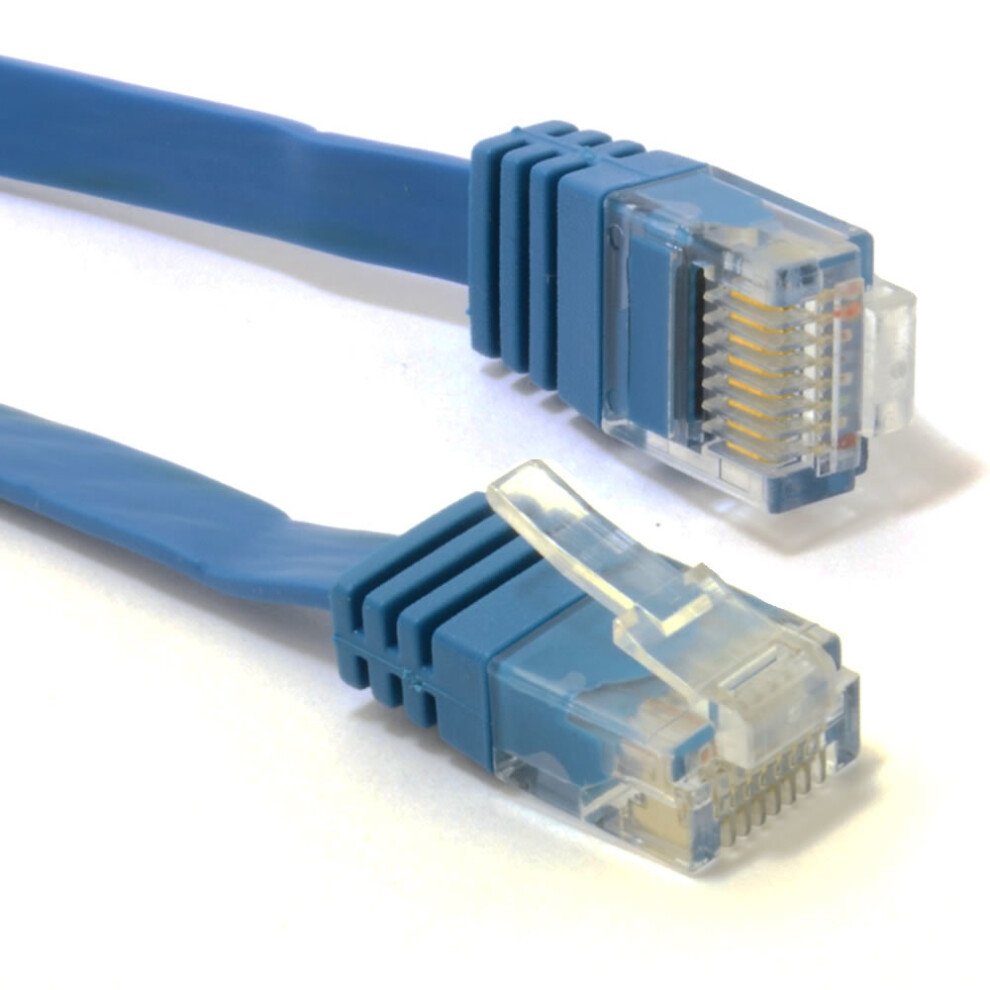 kenable FLAT CAT6 Ethernet LAN Patch Cable Low Profile GIGABIT RJ45 1.5m BLUE