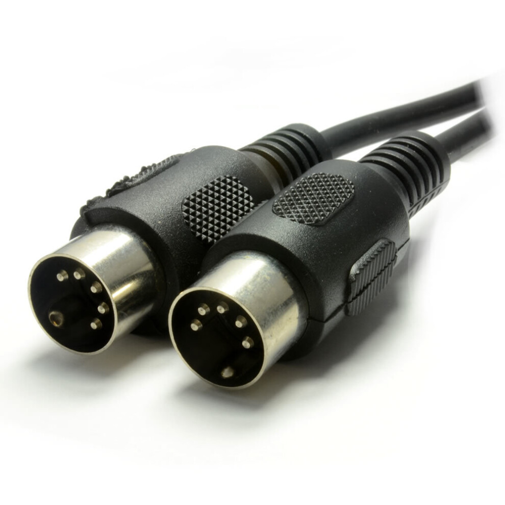 kenable MIDI 5 Pin DIN Plug to 5 Pin DIN Plug Cable 2m Black