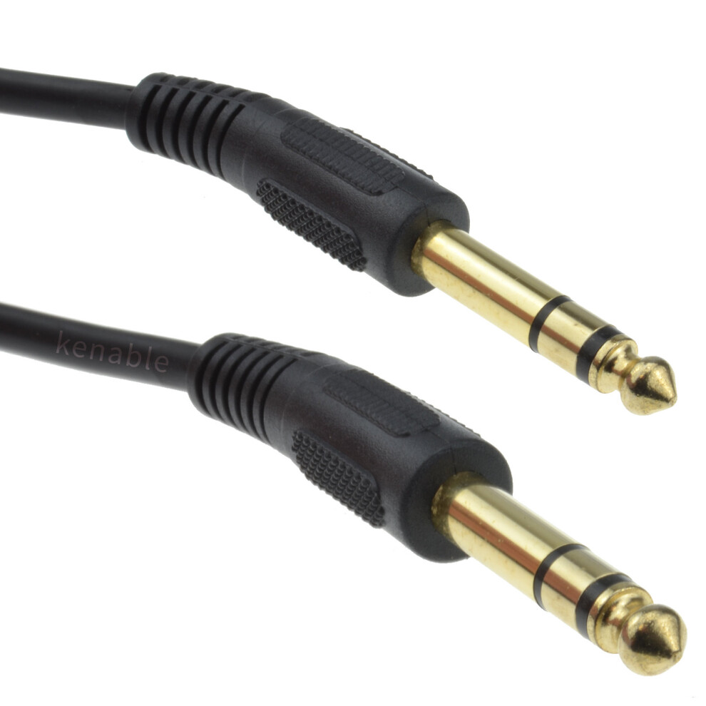 kenable Pro 6.35mm Jack Plug to 6.35mm Jack Plug Stereo Cable Gold 4m