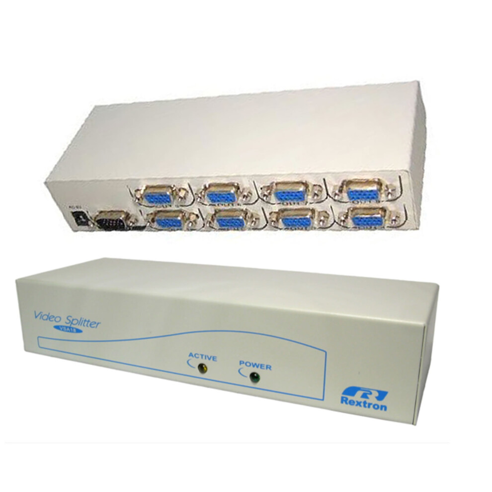 Svga Vga Monitor Video Splitter 8 Way Powered High Res 300Mhz 5055383450787