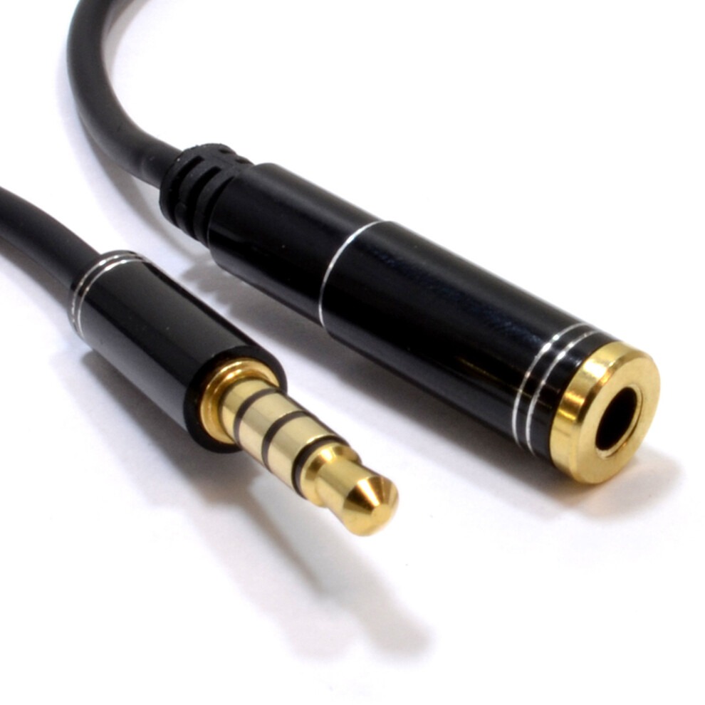 kenable PRO 4 Pole TRRS METAL 3.5mm Jack Headphone Headset Extension Cable 0.5m