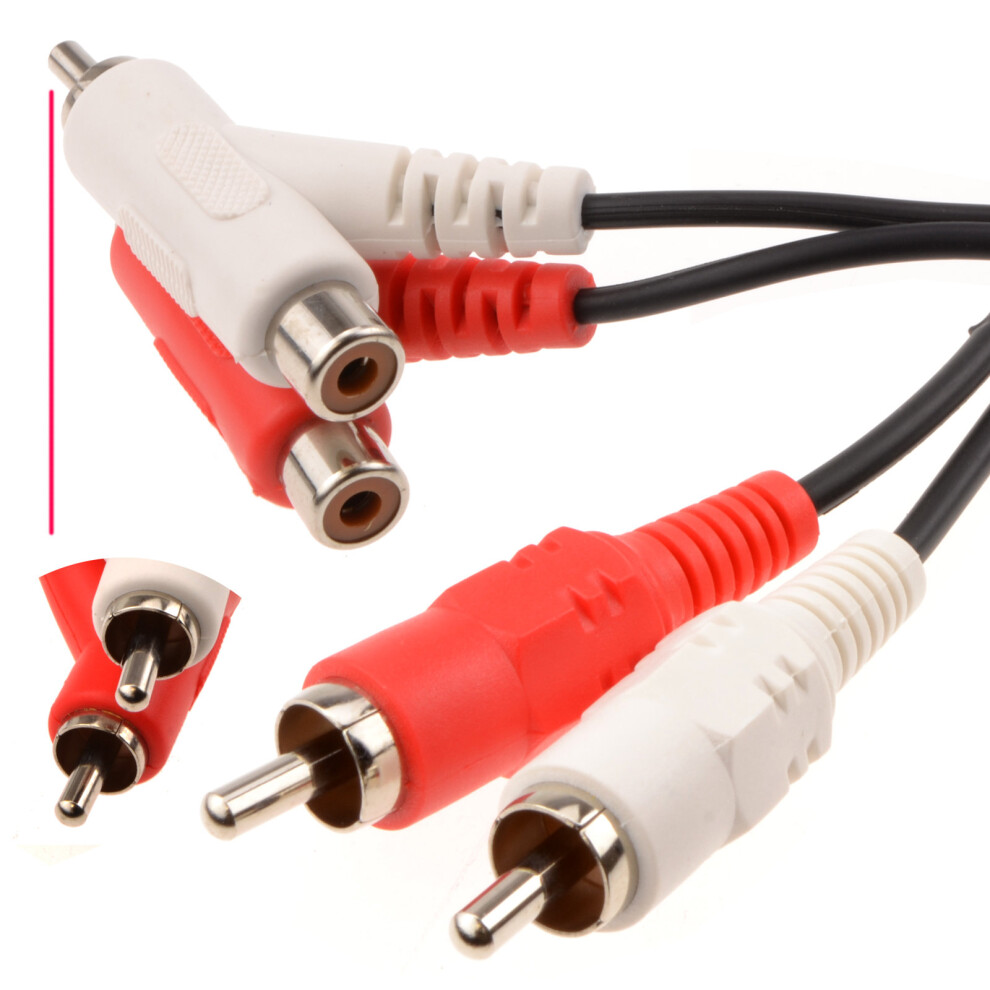 Kenable Stackable 2 X Rca Phonos To Phonos Audio Cable 1M