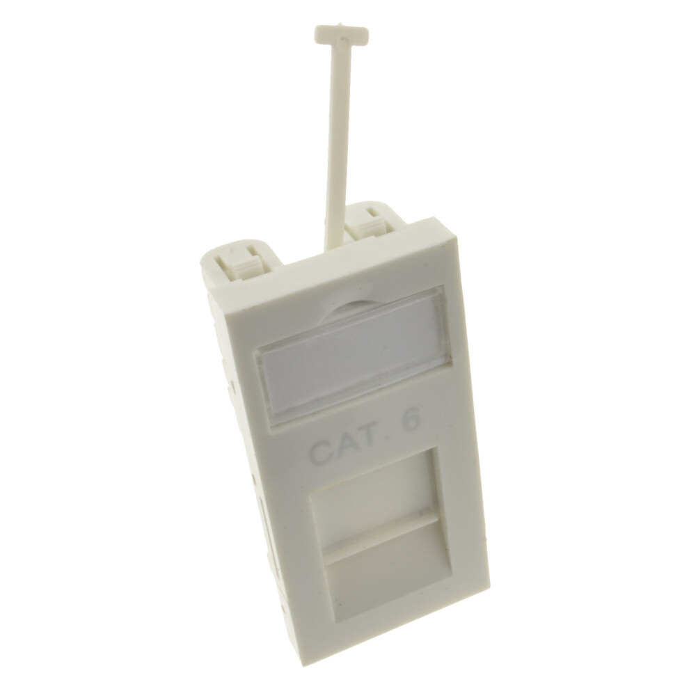 kenable CAT6 Low Profile RJ45 Module Keystone with Name Plate in White