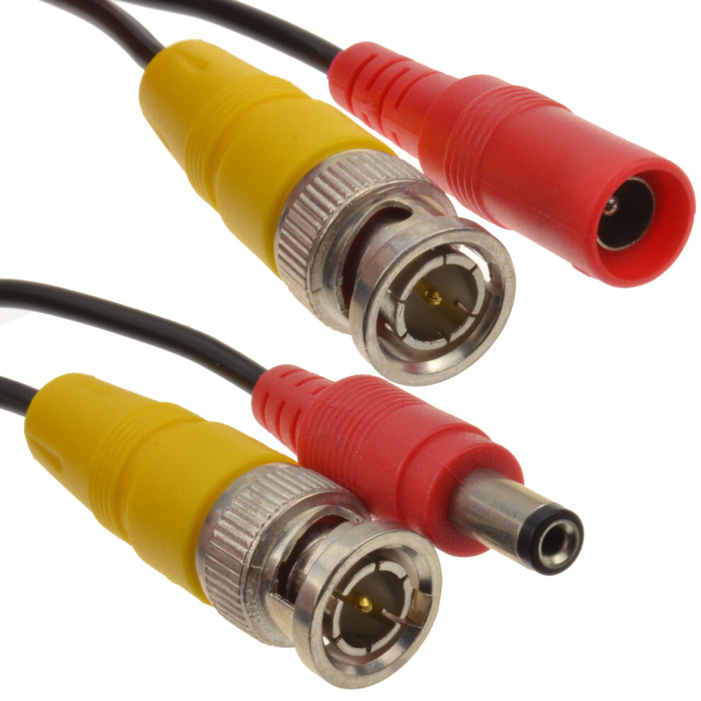 kenable CCTV BNC Plugs & DC 2.1 x 5.5mm Camera Power Shotgun Cable 50m