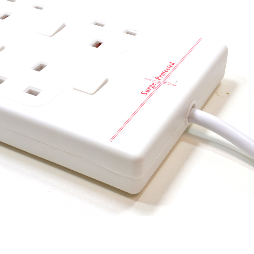 Kenable Surge Protected 4 Gang Individually Switched Extension Mains Power Lead 5M