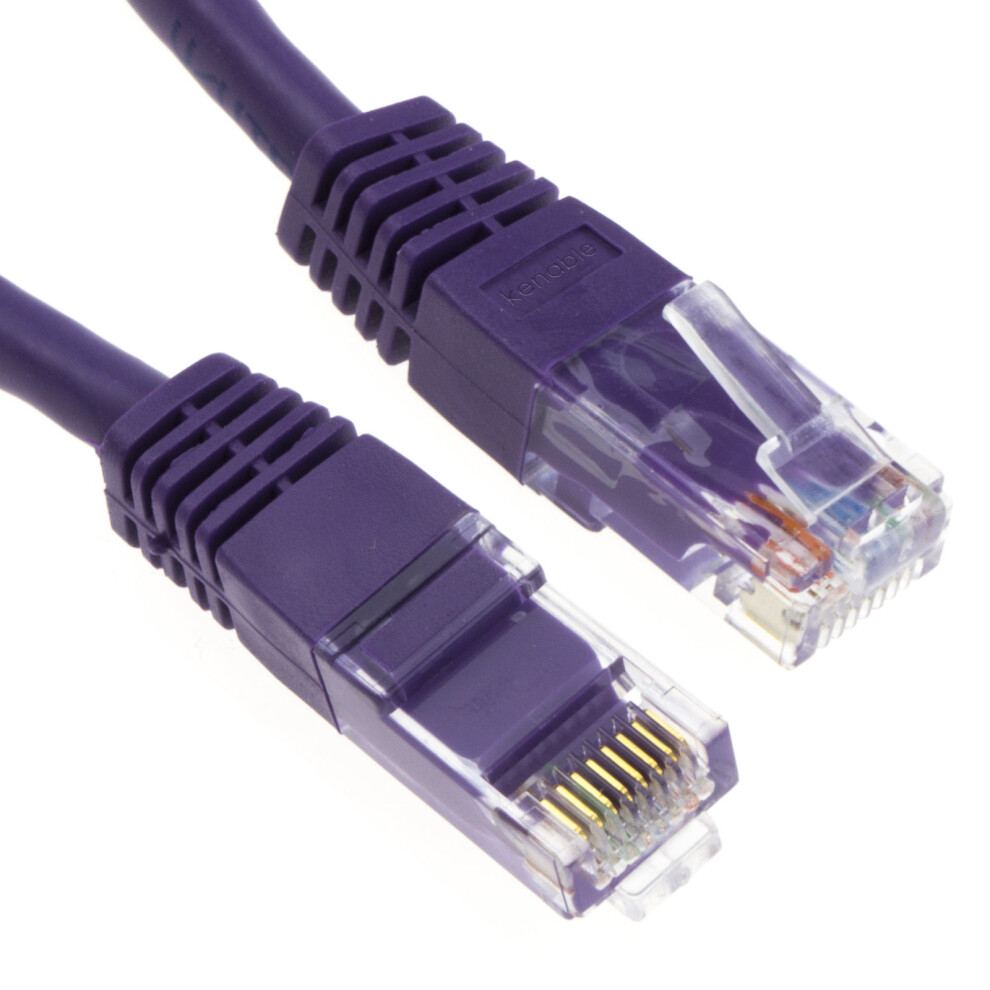 kenable Ethernet Network Cable Cat6 GIGABIT RJ45 COPPER Internet Patch Lead Purple  0.5m