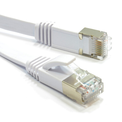 kenable kenable FLAT CAT6A S STP Shielded 500MHz Ethernet LAN Cable RJ45  5m WHITE 2