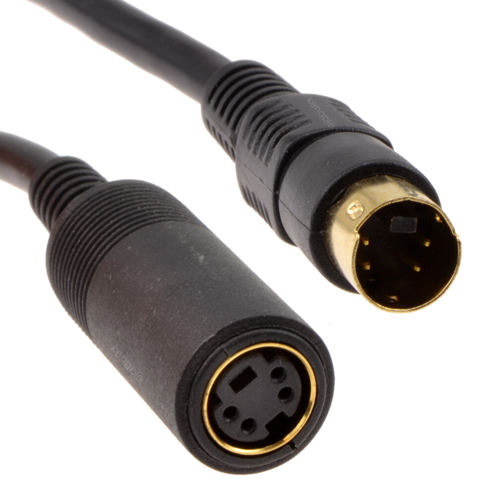 kenable SVHS  S video  Plug to Socket Extension Cable GOLD  5m