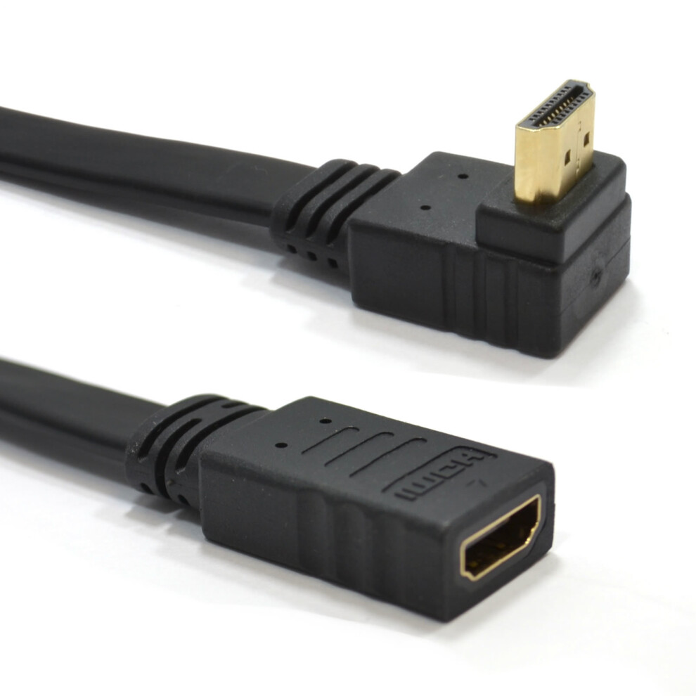 kenable RIGHT ANGLE 270 FLAT HDMI Extension Cable Plug To Female Socket  0.2m 20cm