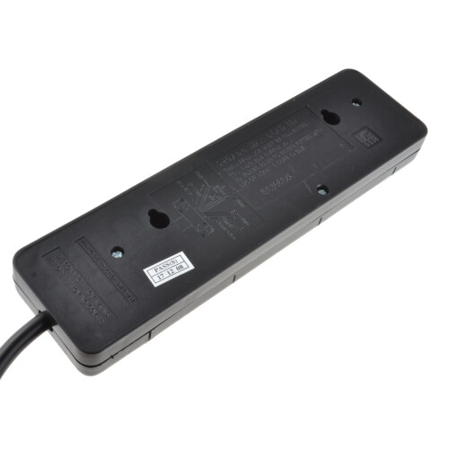 kenable kenable 3-Gang UK 13A Trailing Socket Mains Extension Lead, Black, 1m (Code 9632) 2