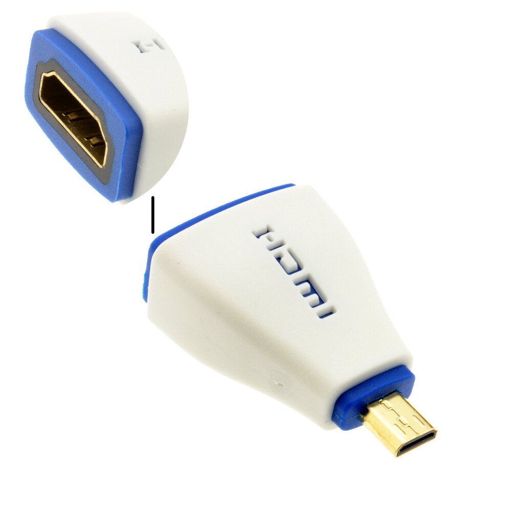 kenable PRO HDMI 2.0 Socket to MICRO HDMI Plug High Speed Adapter White