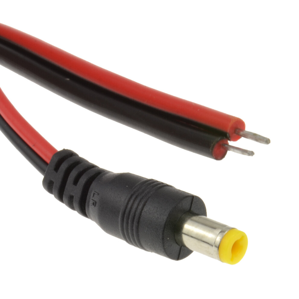 kenable DC PIGTAIL Power Plug 5.5 x 2.1mm To Bare Ends For CCTV Cable 0.3m