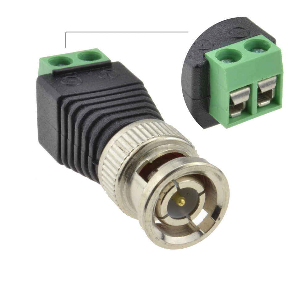 kenable BNC Male Plug CCTV Video Easy Wire Screw Connectors [Single Unit]