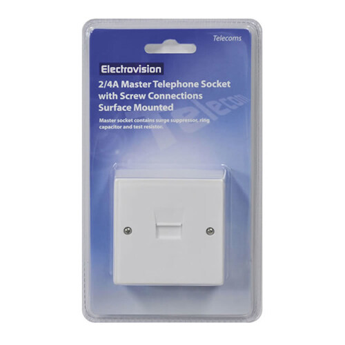 kenable BT Plug 2 4A Master Telephone Socket Face Plate & Screw