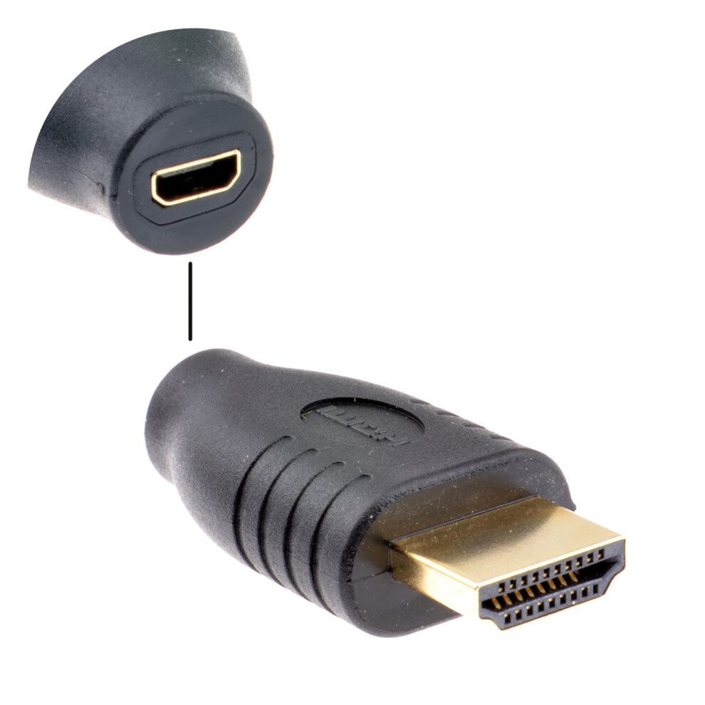 kenable HDMI Micro D Female Socket to Standard HDMI Plug Adapter Converter