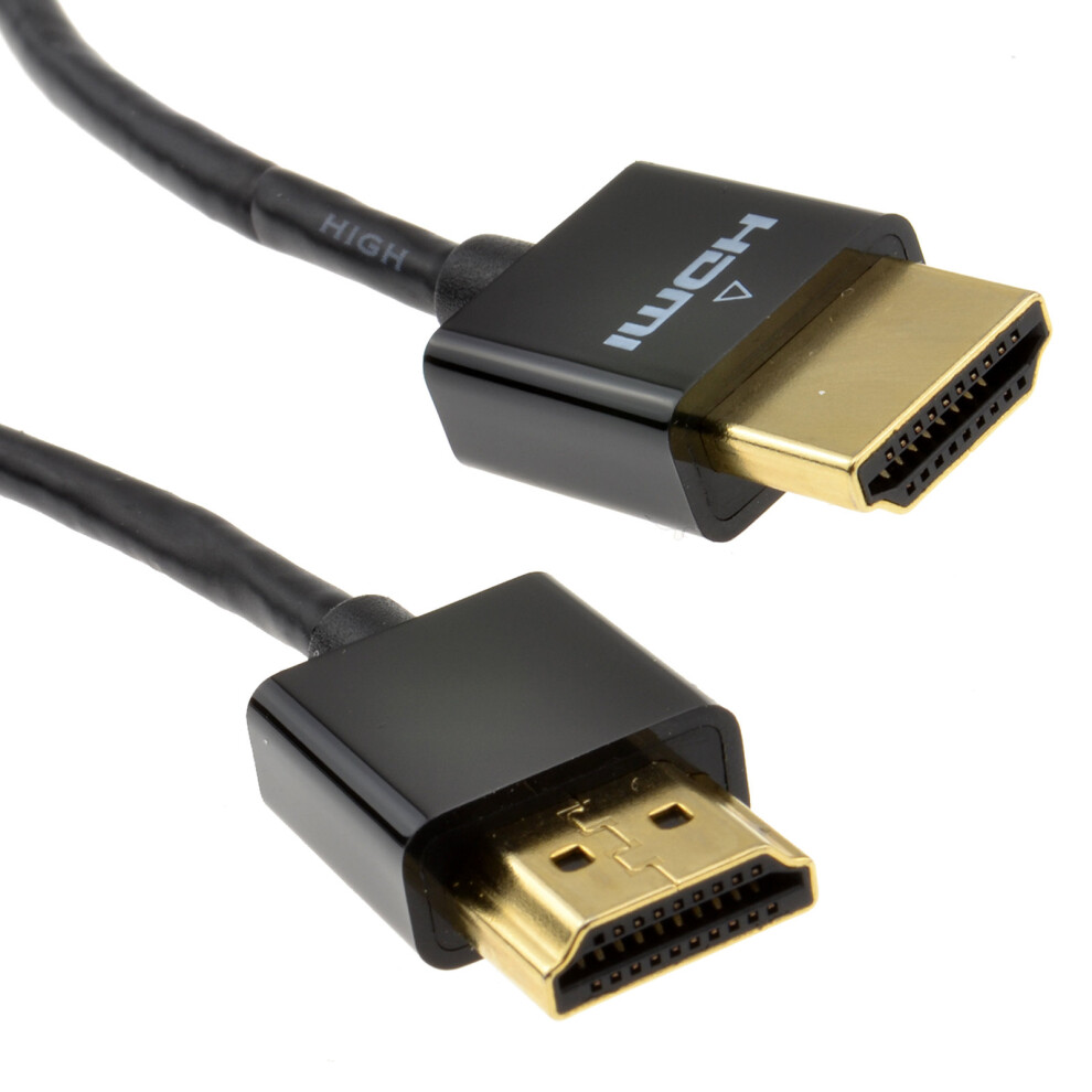 kenable Slim HDMI High Speed 3D TV Low Profile Cable with Ethernet 1m Black