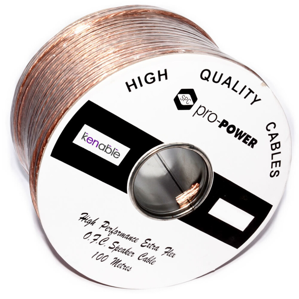 Kenable High Performance Extra Flexible Ofc 105 Strand Speaker Cable Reel 100M