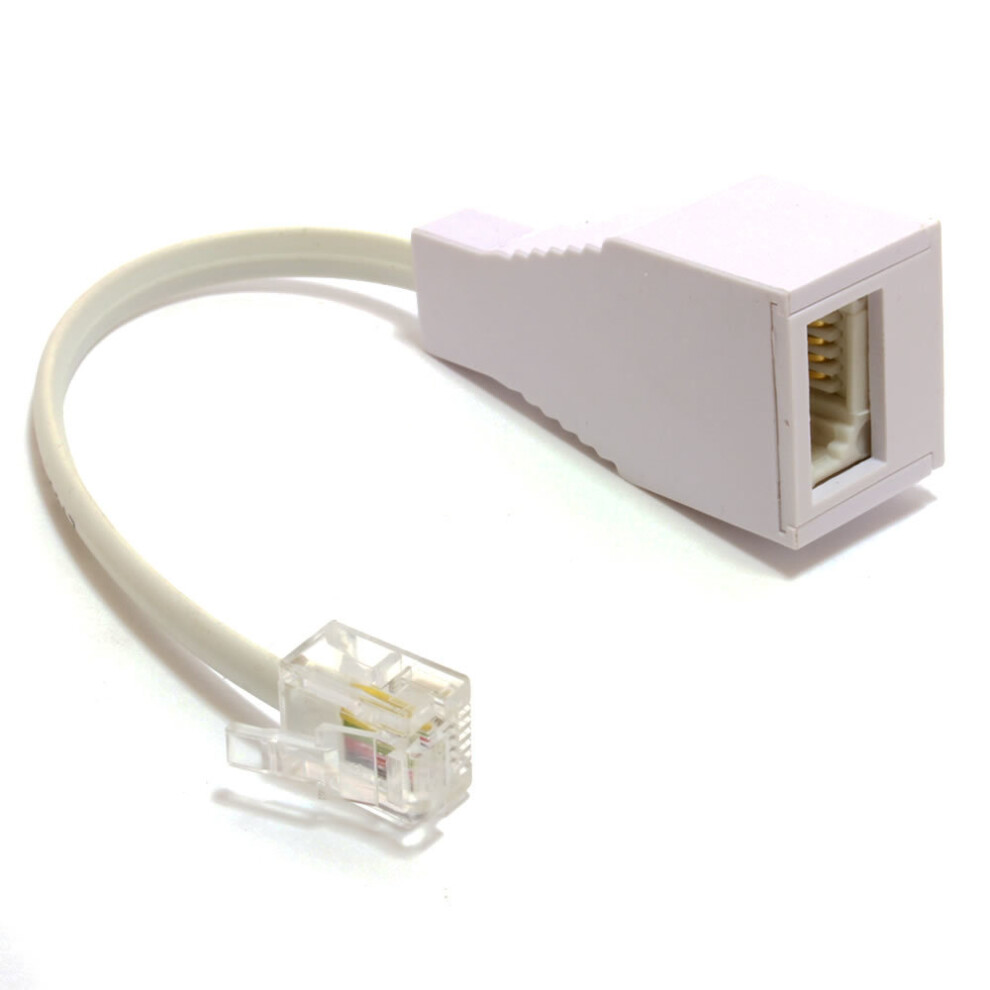 Kenable Rj11 4 Wire To Bt Telephone Female Socket Virgin To Uk Adapter 6P4c 10Cm