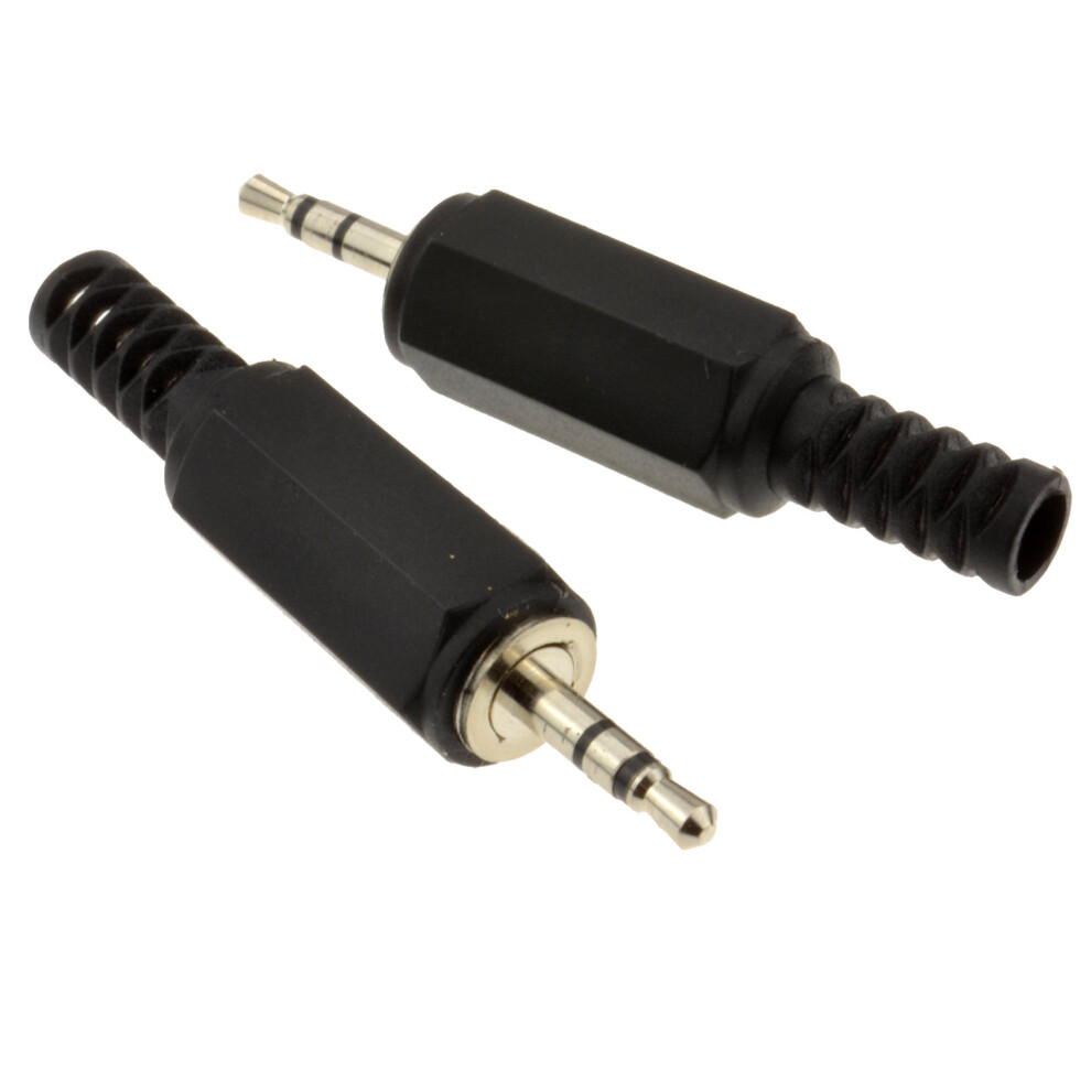 kenable 2.5mm Solder Stereo Jack Terminal Plug Nickel Plated [2 Pack]