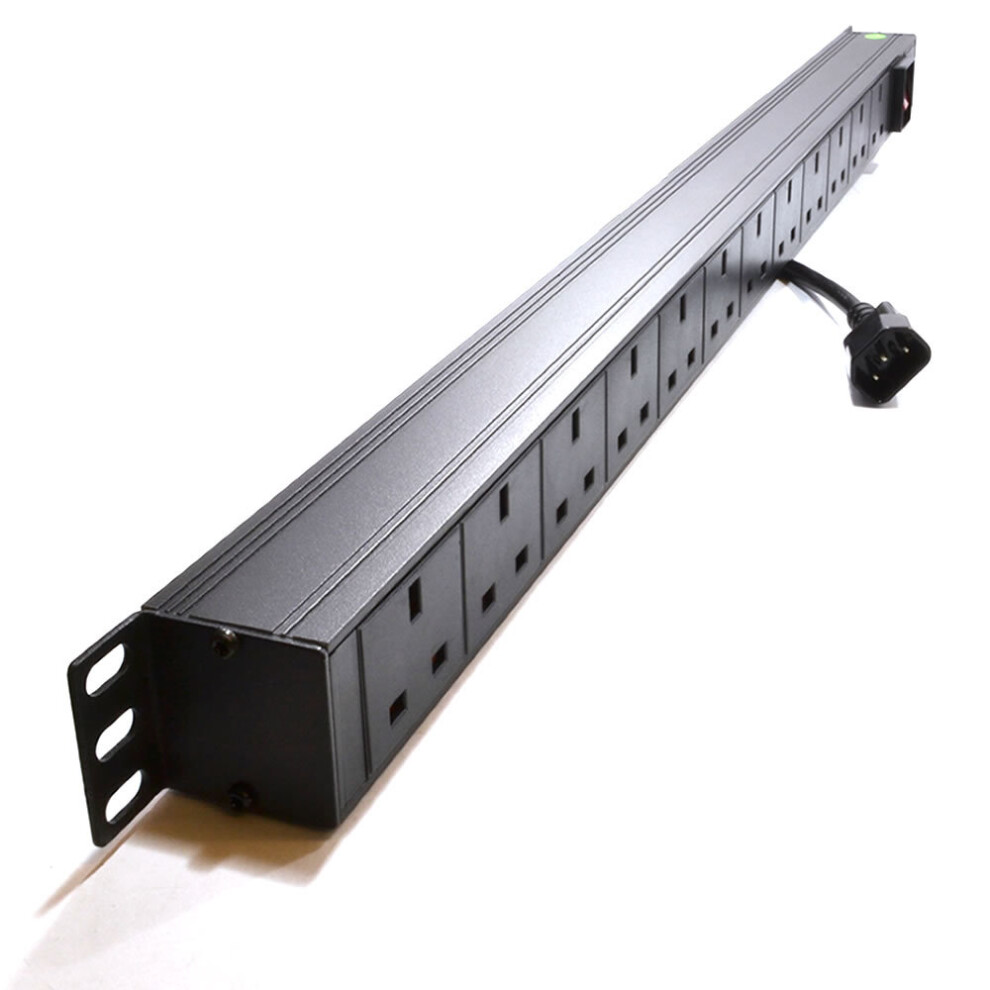 kenable Power Distribution Unit 12 Way UK 19 Vertical Rack Mount PDU C14 Plug