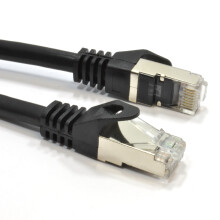 Cat6A SSTP Snagless Shielded RJ45 Network Ethernet 10 Gigabit Cable  2m Black