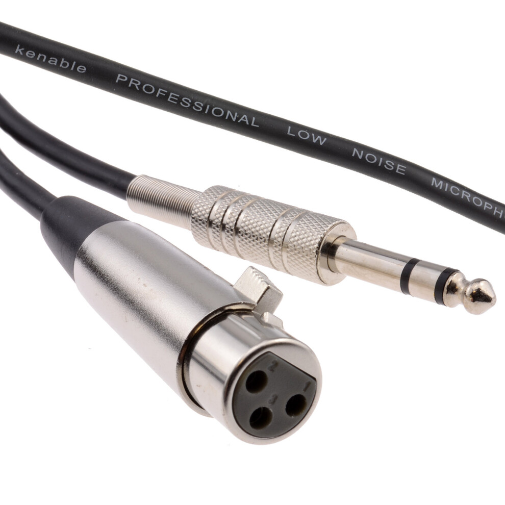 kenable Balanced XLR 3 Pin Socket to 6.35mm Male Stereo Jack Plug Cable  5m