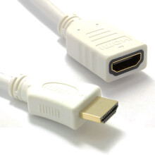White HDMI 1.4 High Speed 3D TV Extension Lead Male to Female Cable 1m