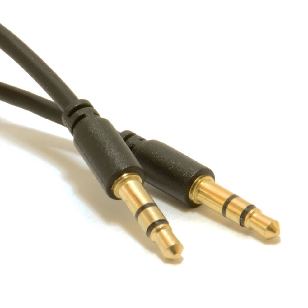 Kenable Gold Slimline Pro 3.5Mm Jack To Jack Stereo Audio Cable Lead 0.5M