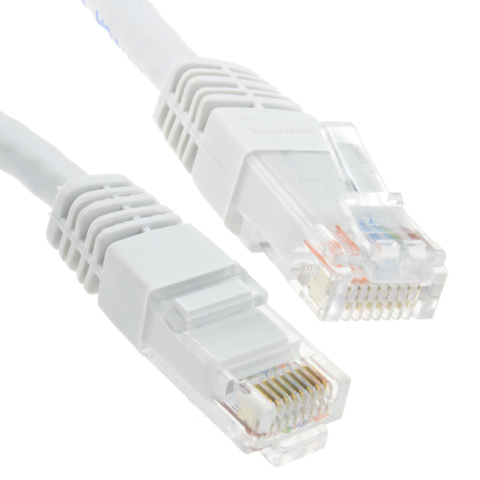 kenable Ethernet Network Cable Cat6 GIGABIT RJ45 COPPER Internet Patch Lead White  2m