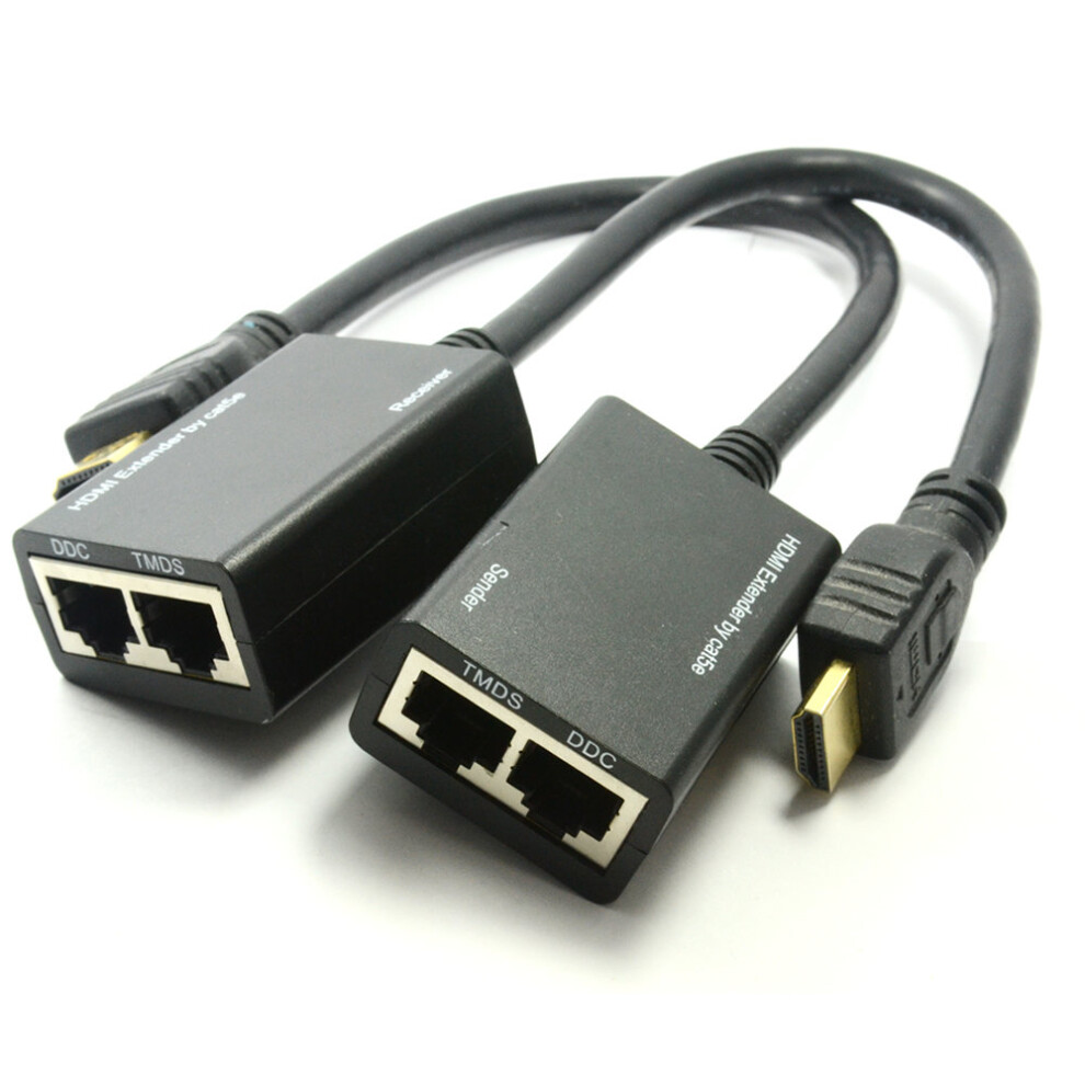 kenable HDMI Extender over Ethernet RJ45 Cable with Built in HDMI Plugs 30m