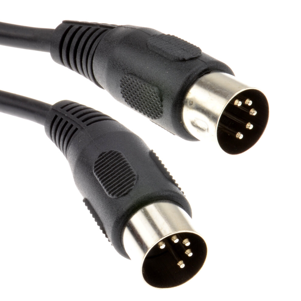 kenable MIDI 5 Pin DIN Plug to 5 Pin DIN Plug Cable 5m Black