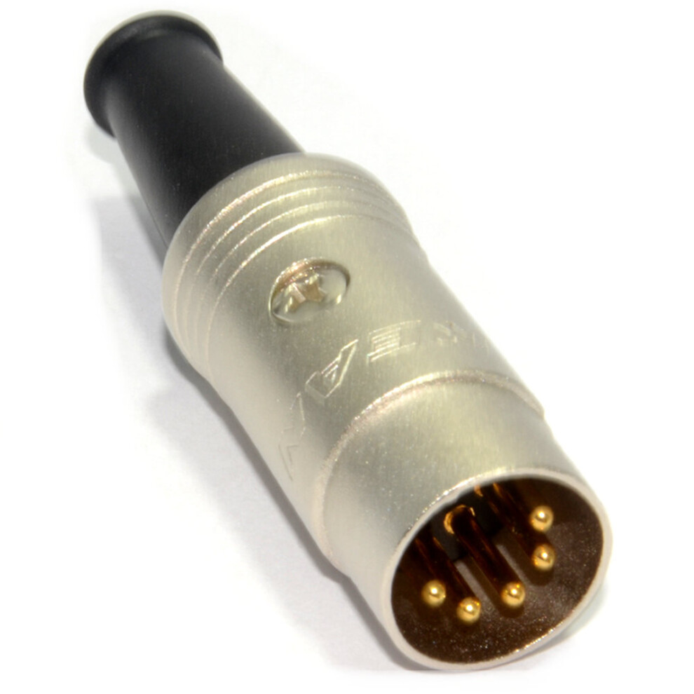 Rean 5 Pin Din Male Soldering End Terminal With Strain Relief 5055383448234