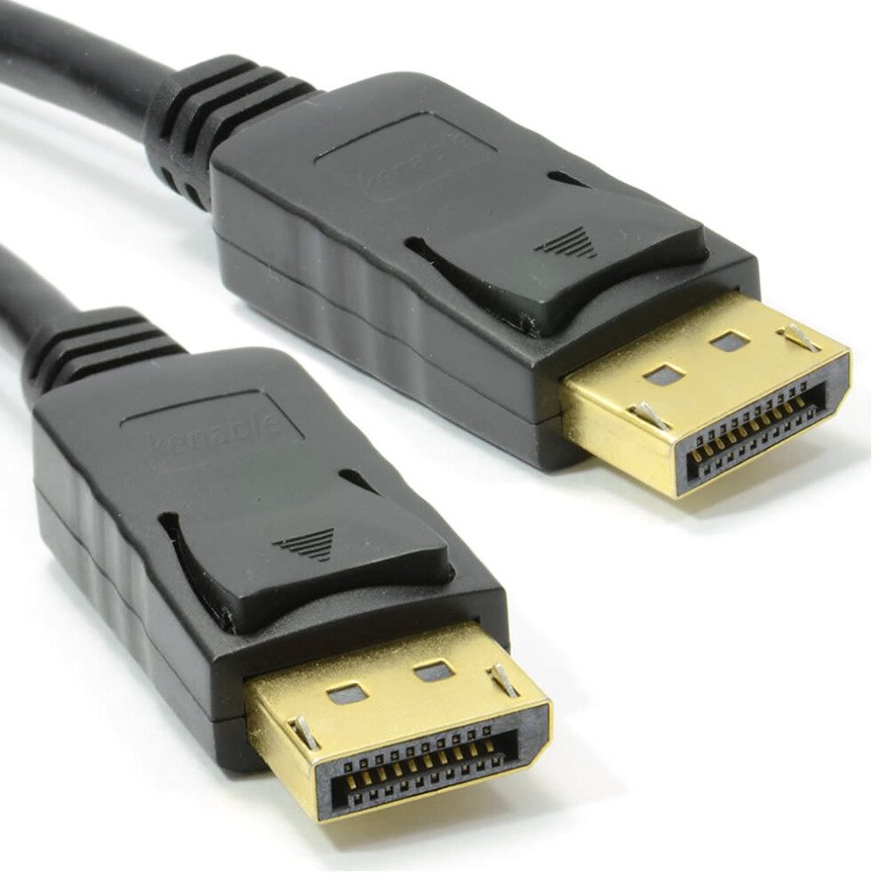 kenable DisplayPort Male Plug to Plug Video Cable GOLD  0.5m 50cm LOCKING