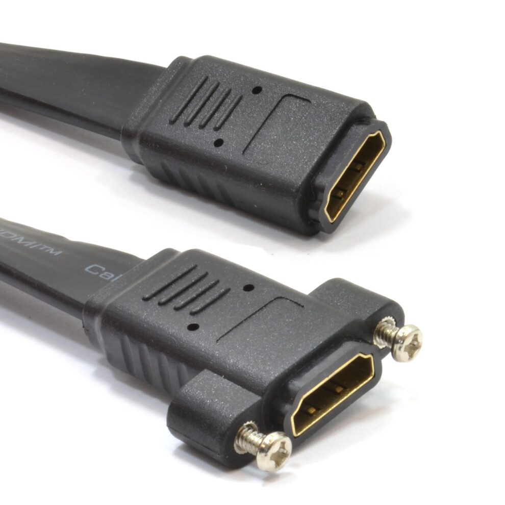 kenable HDMI 1.4 Panel Mount Coupler Flat Cable Adapter for AV Installs 16cm
