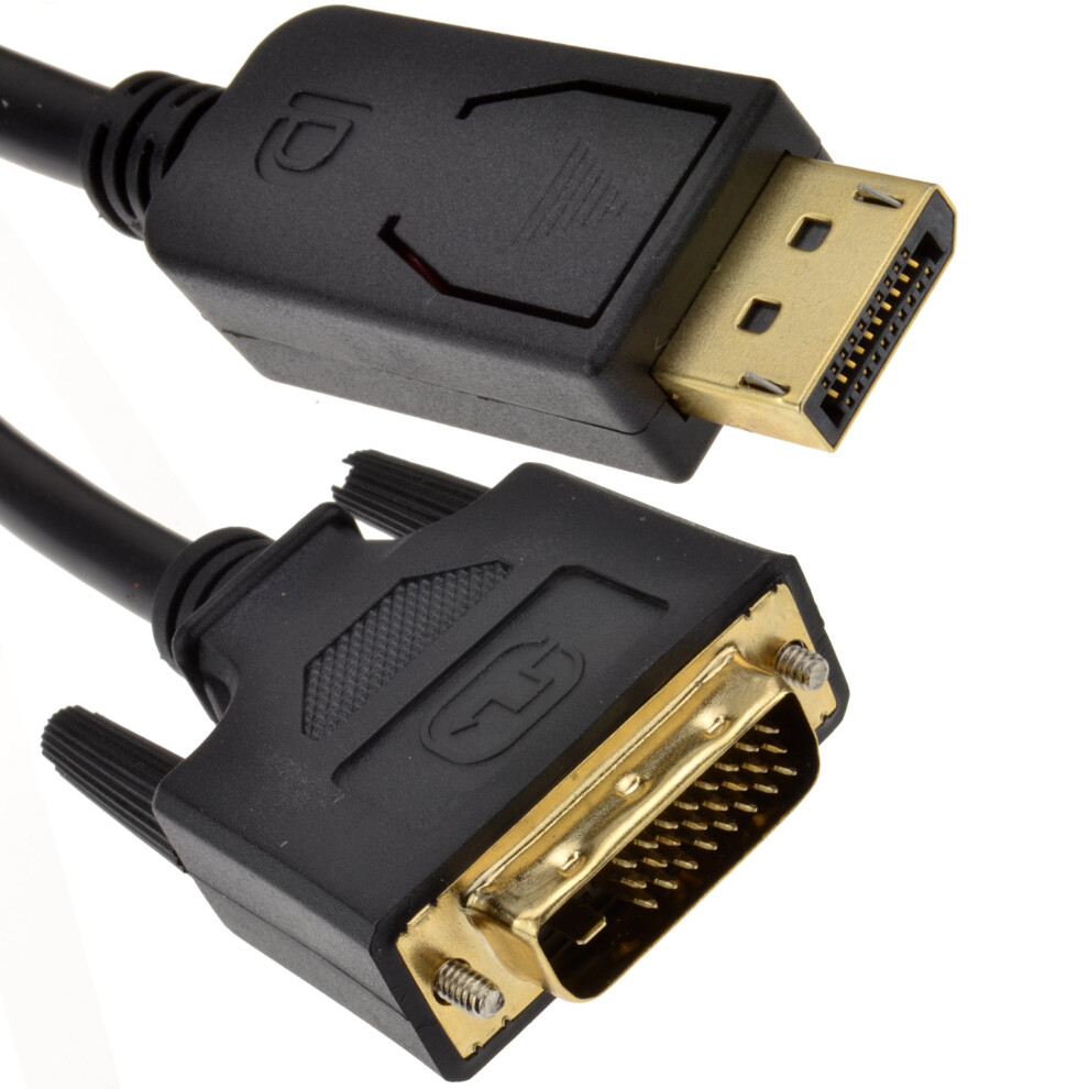 kenable DisplayPort Plug to DVI D 24+1 Male Plug Digital Video Cable GOLD 2m