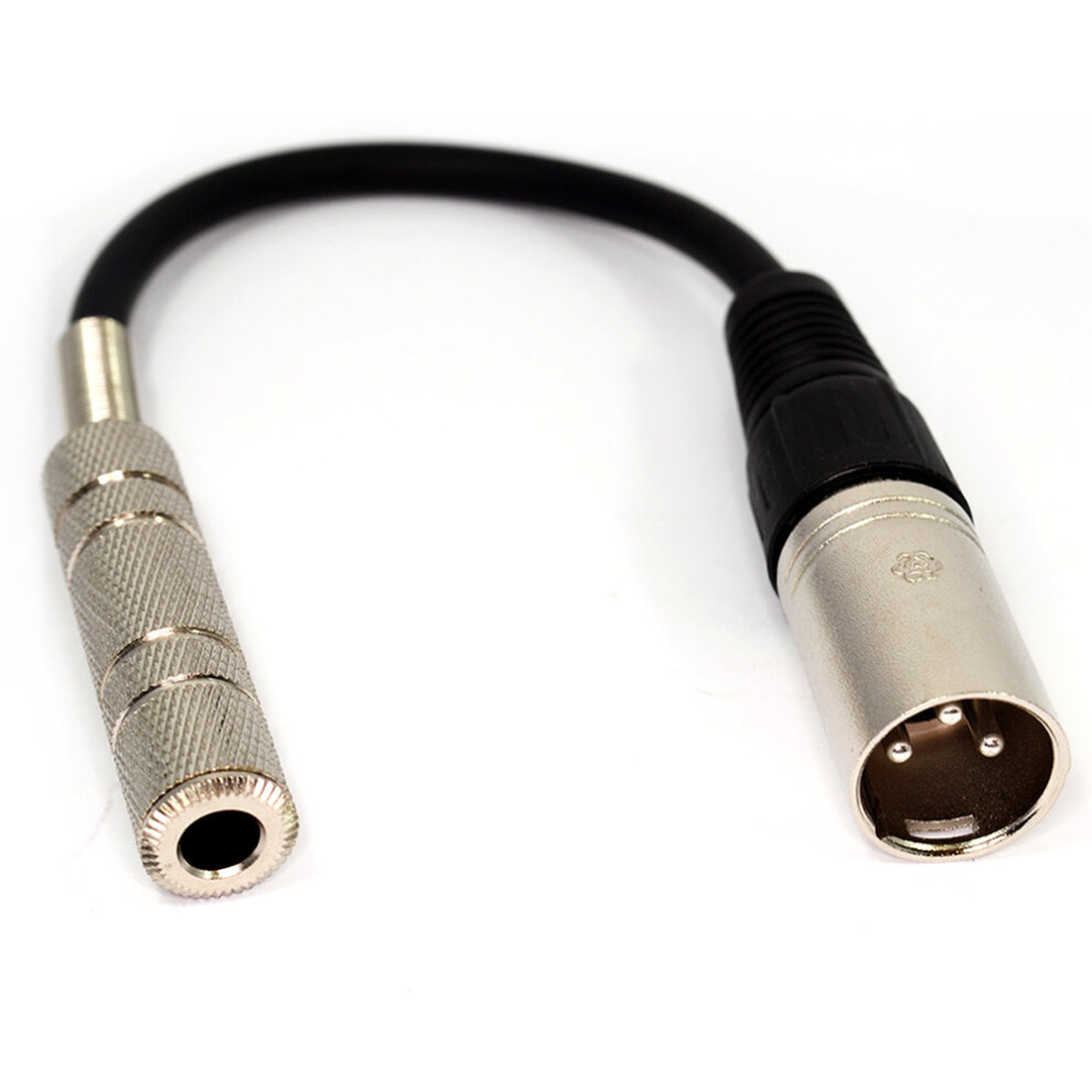 kenable 6.35mm Mono Jack Socket to XLR Plug Cable Lead 20cm