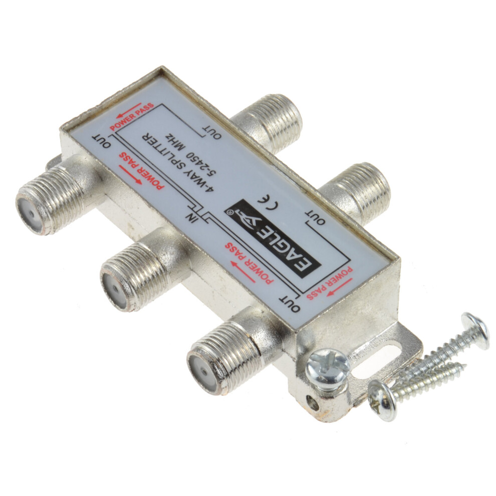 kenable F Type Screw Connector Satellite Splitter 1 Input to 4 Out 5 2.45GHz