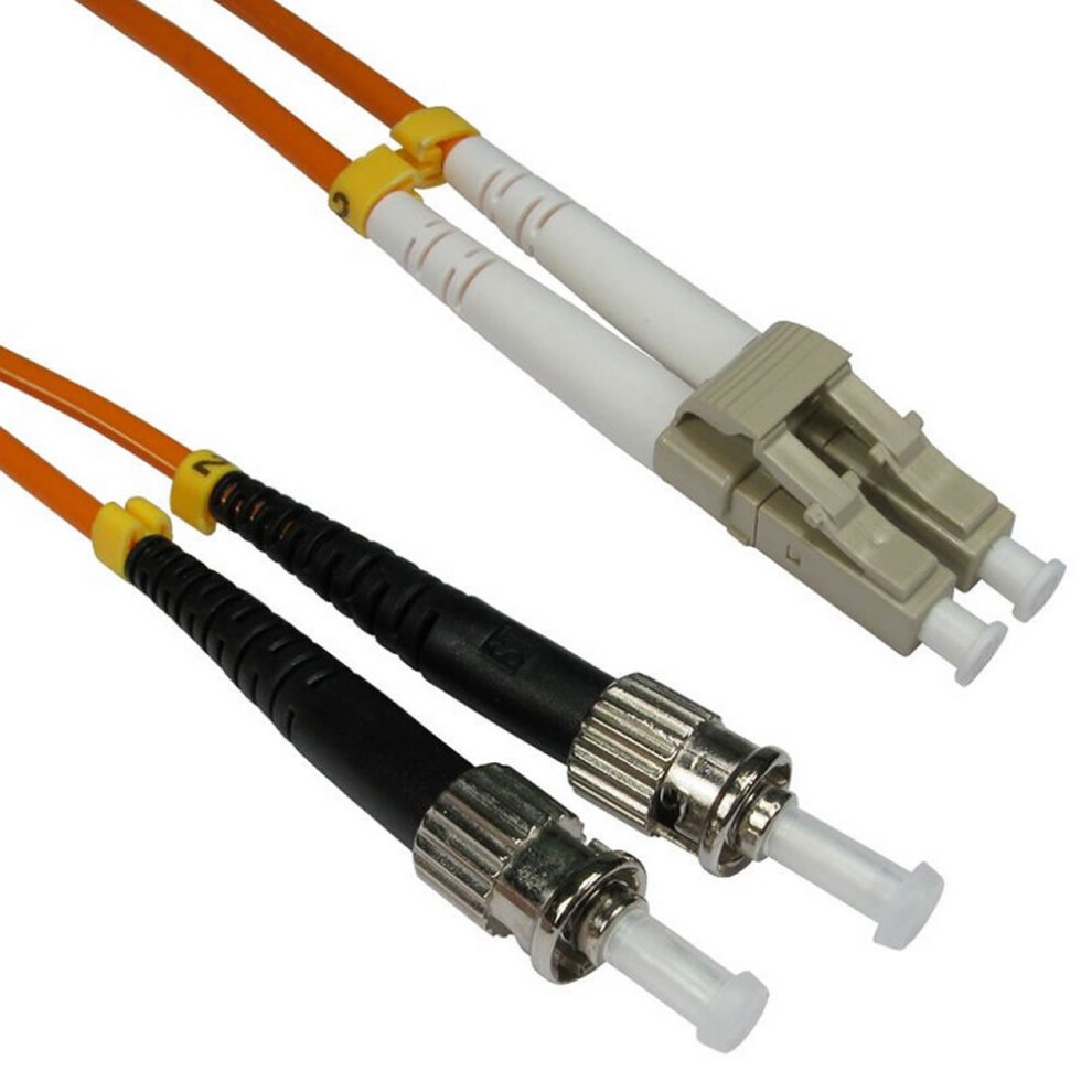 kenable OM2 Orange Fibre Optic LC ST 50 125 Duplex MM Patch LSZH Cable 2m