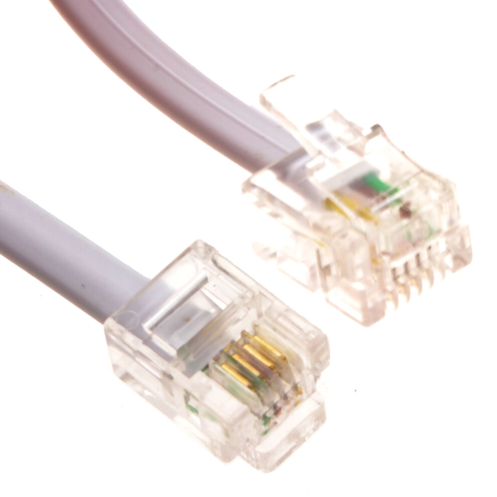 kenable ADSL Broadband Modem Cable RJ11 to RJ11 WHITE  2m