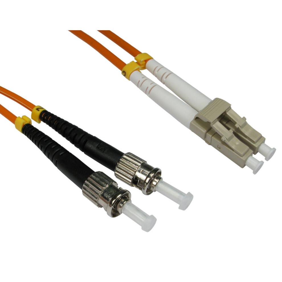 kenable OM2 Orange Fibre Optic LC ST 50 125 Duplex MM Patch LSZH Cable 1m