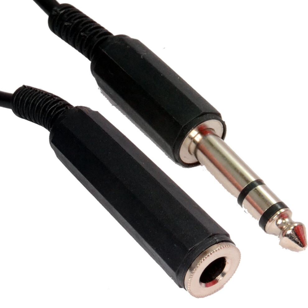 kenable 6.35mm Screened Stereo Jack Extension Audio Cable COILED 6m