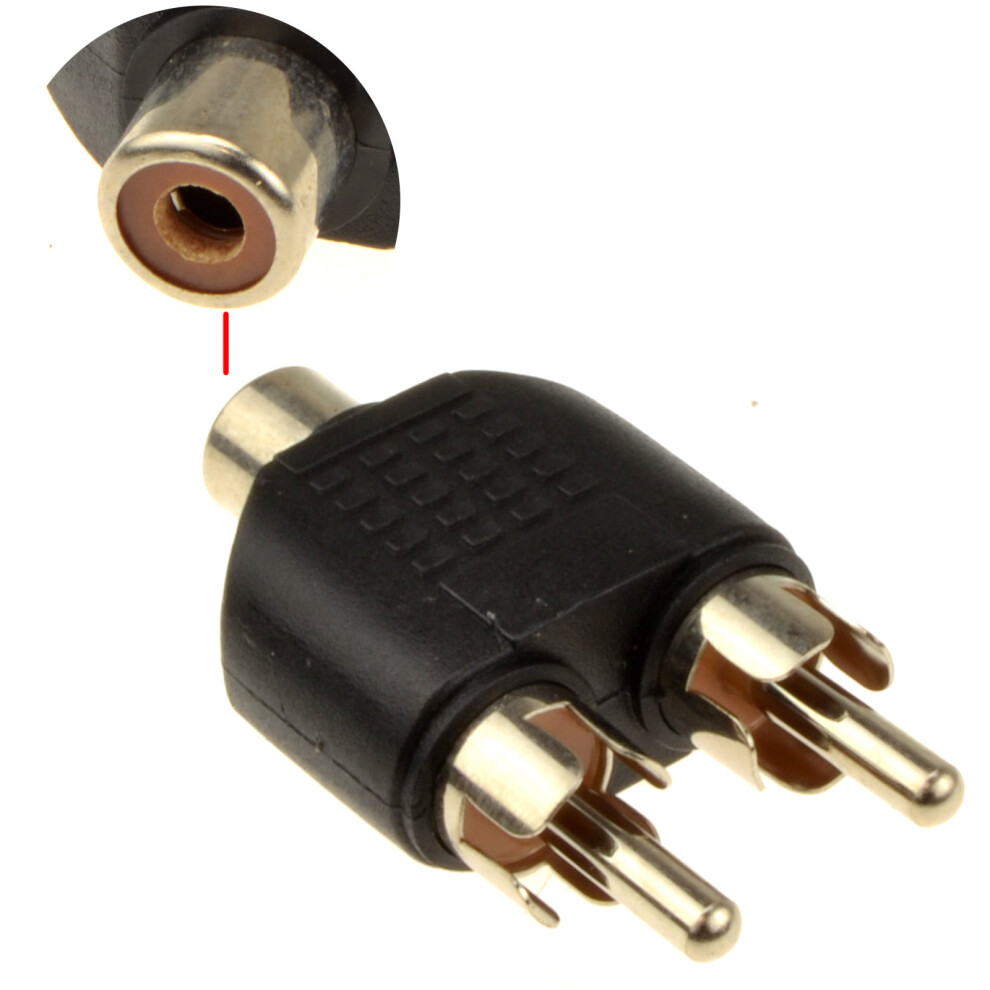 Kenable Phono Rca Splitter/Joiner Adapter Twin Rca Plugs To Rca Phono Socket
