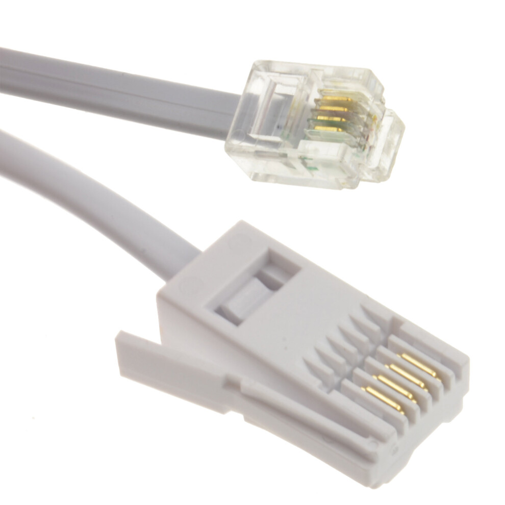 kenable 4 Wire BT Plug to RJ11 Crossover Telephone Cable  2m