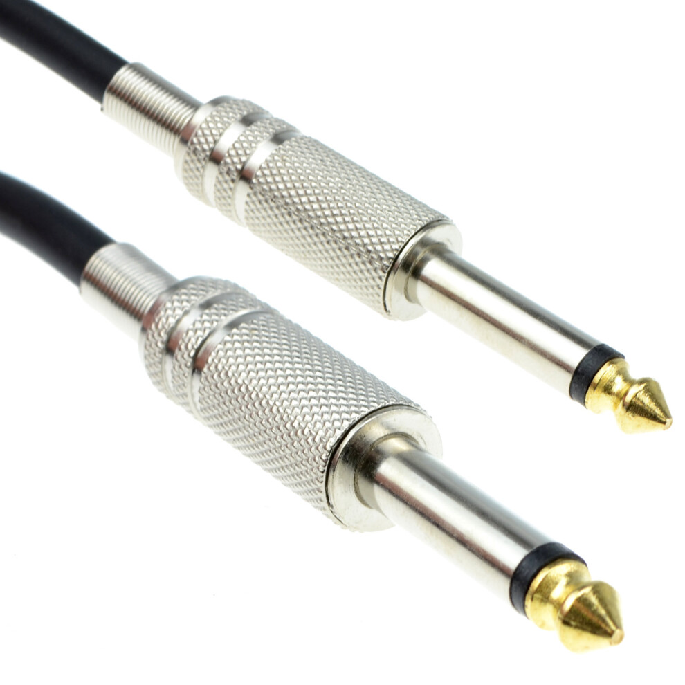 kenable PRO 6.35mm Low Noise Guitar Lead Cable Gold Metal Connectors 4m BLACK