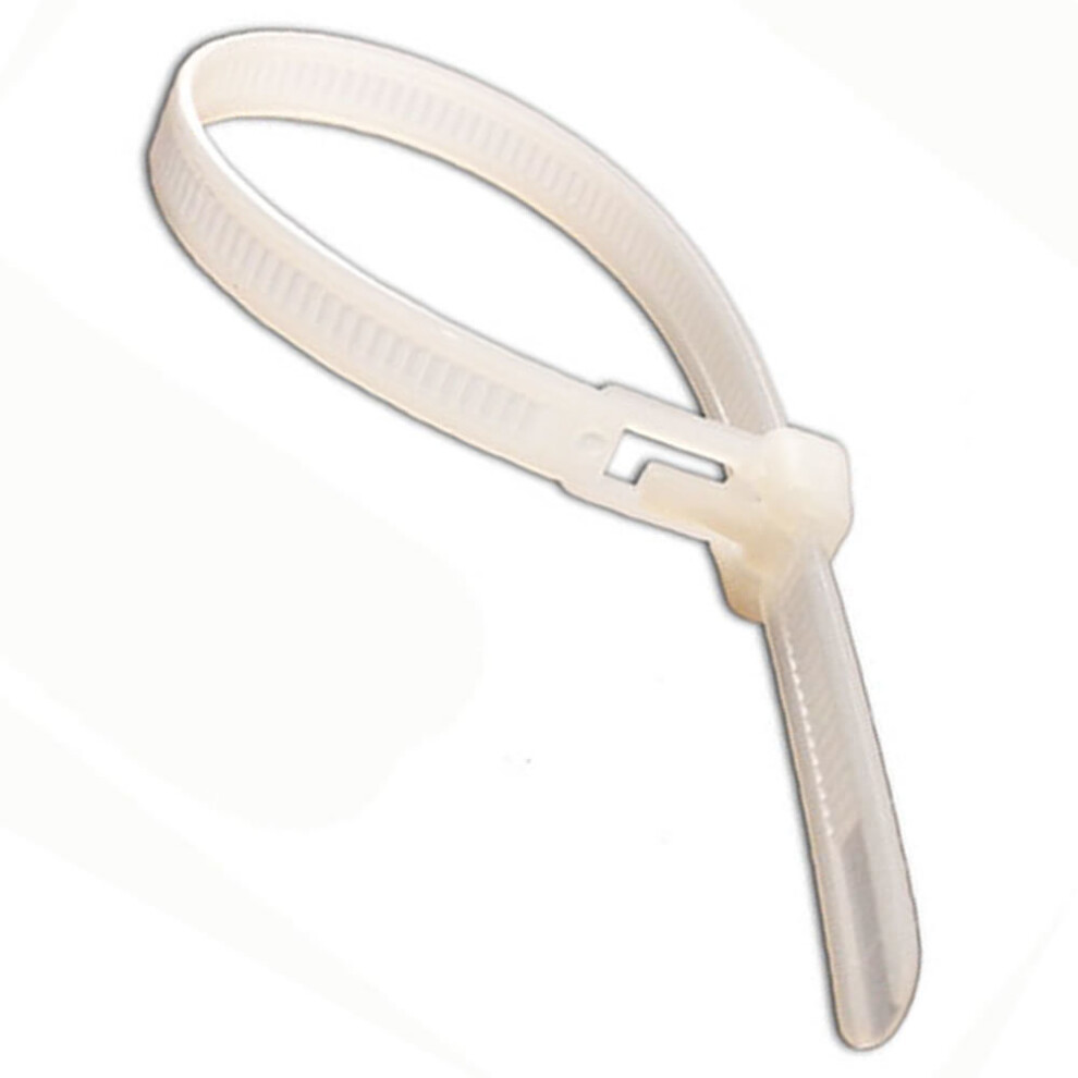 Kenable Natural Reusable Cable Ties 200Mm X 7Mm [100 Pack]