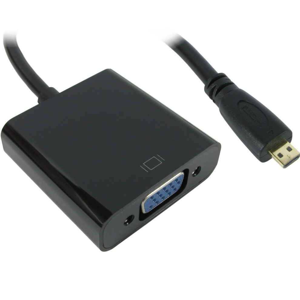 Micro D Hdmi Plug To 15 Pin Vga Socket With Audio Cable Converter 5055383475865