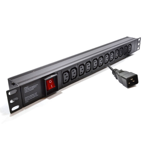 kenable Power Distribution 16 Amp Unit 12 Way C13 IEC 19 Horizontal PDU ...