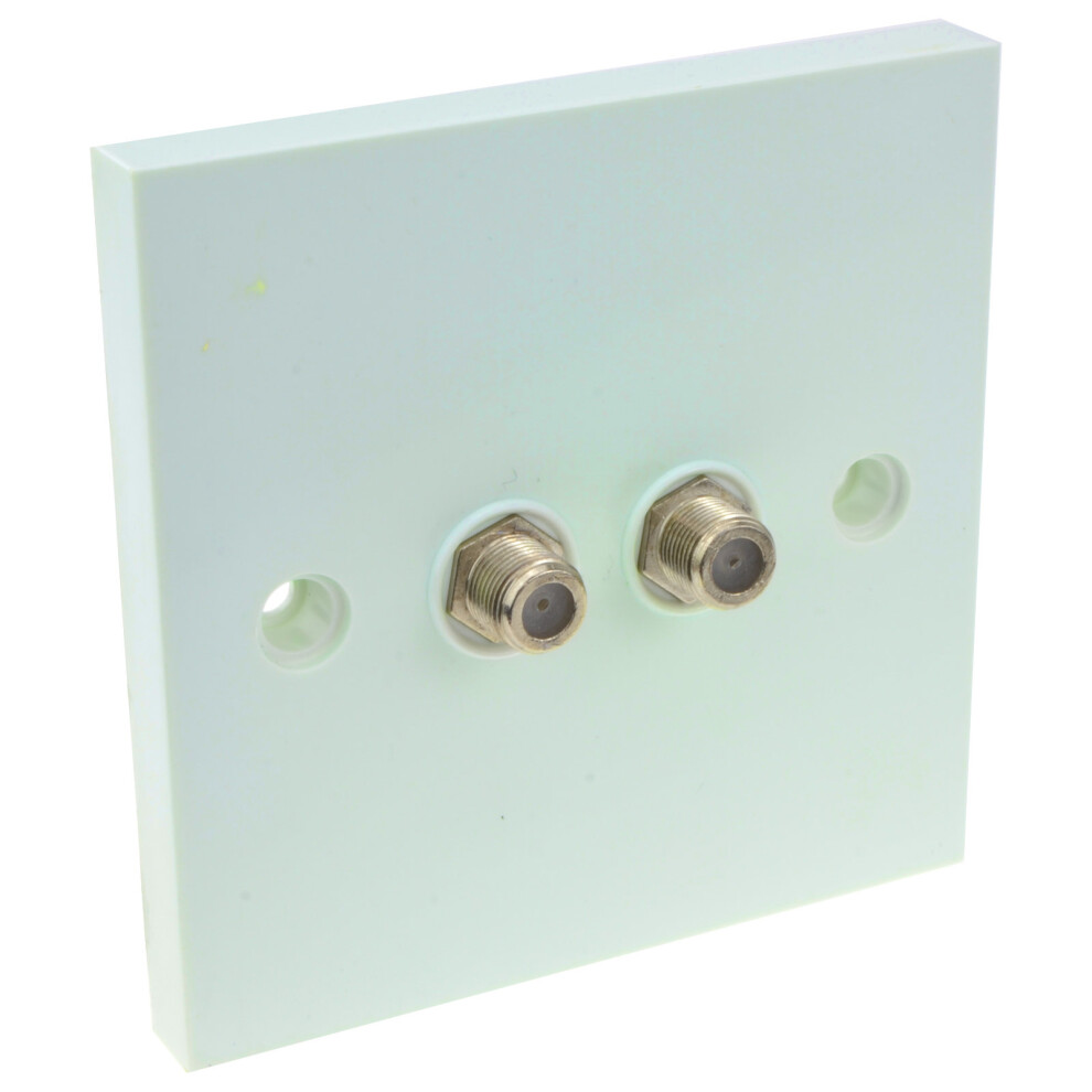 Dual F Type Socket Faceplate for Sky SkyHD Satellite Outlets OEM