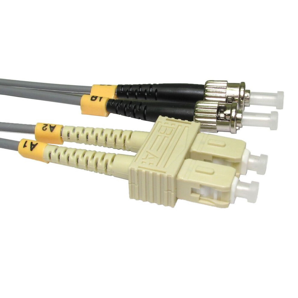 kenable OM1 Grey Fibre Optic ST SC Duplex MM 62.5 125 Patch LSZH Cable 10m