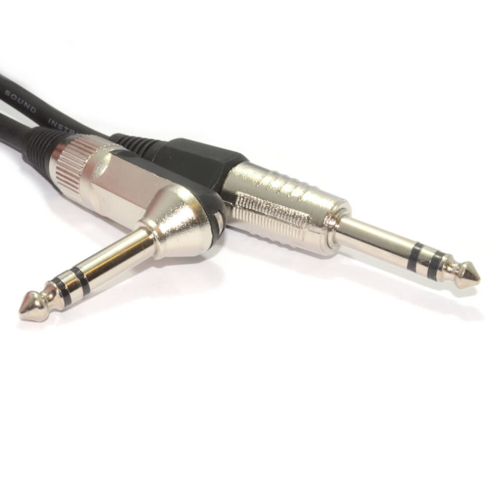 Kenable Stereo Right Angled Shielded Guitar Lead 6.35Mm Male Audio Cable 6M
